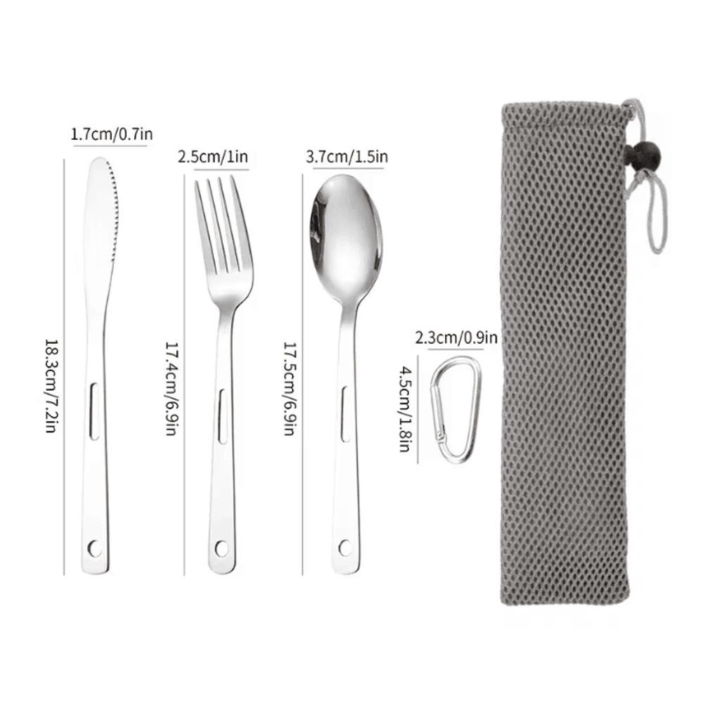 Portable Camping Cutlery Set Spoon Fork Knife For Travel And Outdoor Use 9