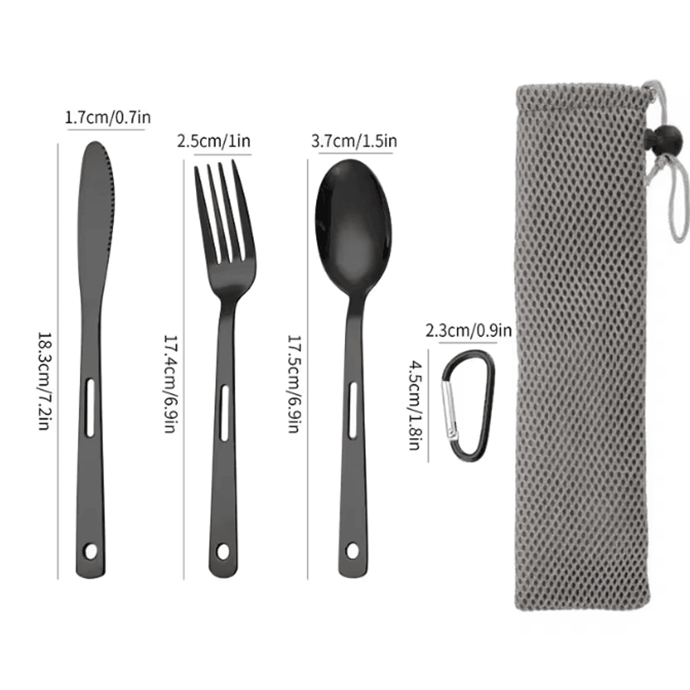 Portable Camping Cutlery Set Spoon Fork Knife For Travel And Outdoor Use 10