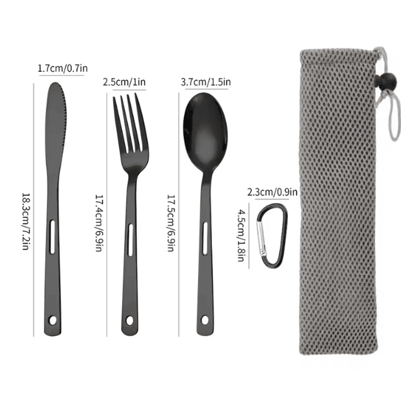Portable Camping Cutlery Set Spoon Fork Knife For Travel And Outdoor Use 10