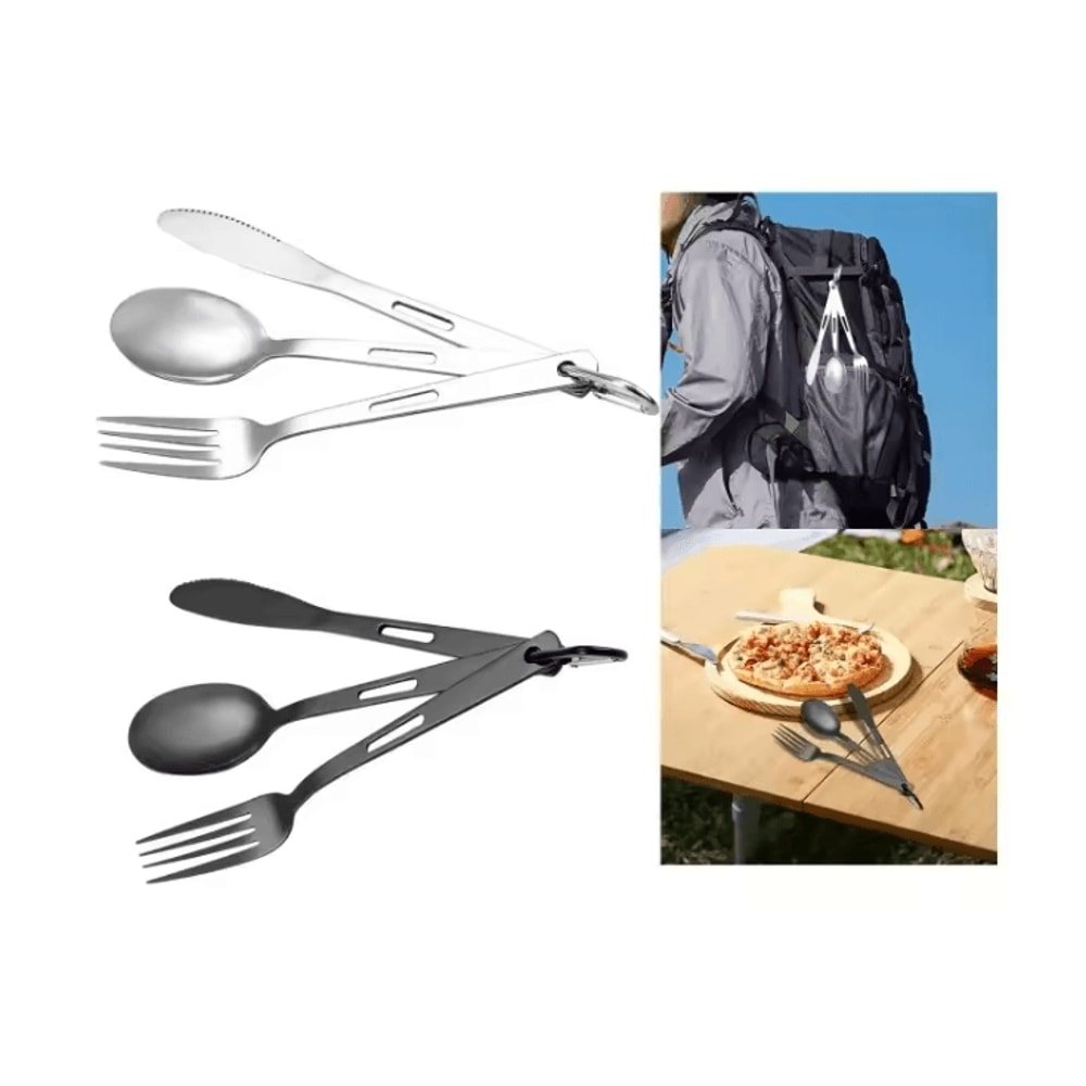 Portable Camping Cutlery Set Spoon Fork Knife For Travel And Outdoor Use 1