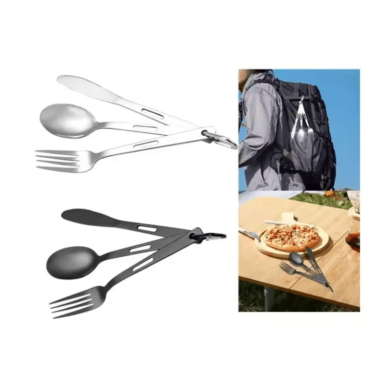 Portable Camping Cutlery Set Spoon Fork Knife For Travel And Outdoor Use 1