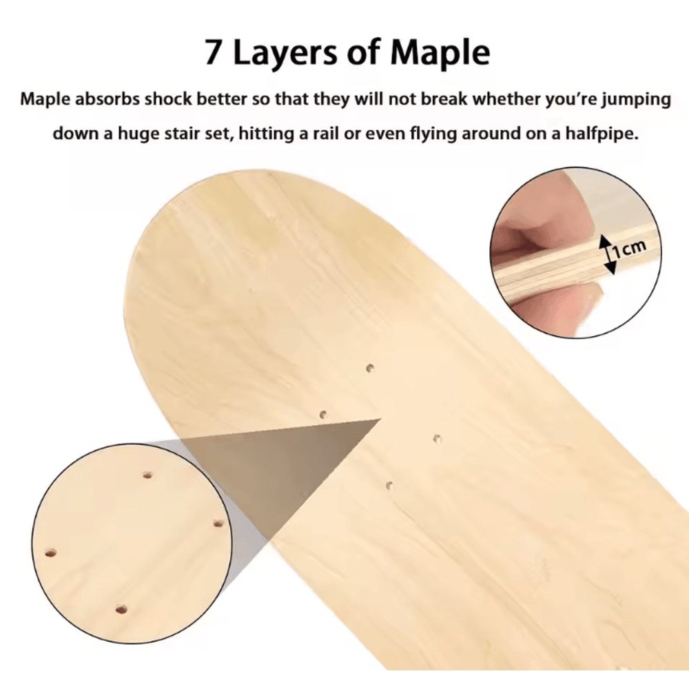 DIY Wooden Skateboard Whiteboard Blank Deck For Kids Art And Creative Play 2