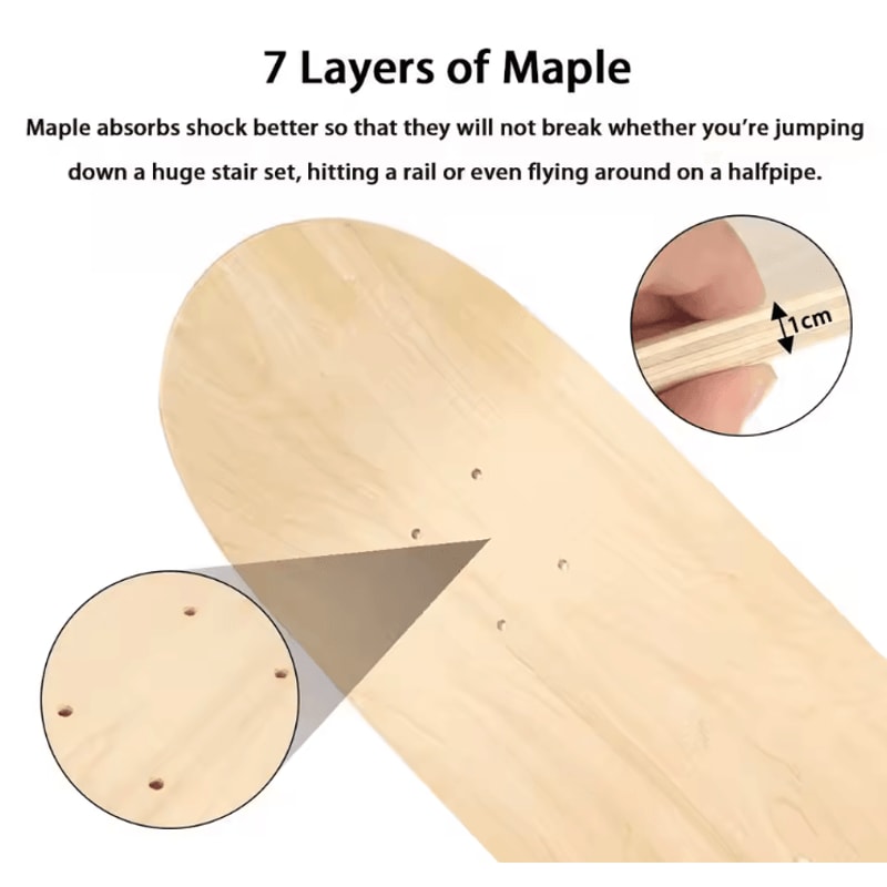 DIY Wooden Skateboard Whiteboard Blank Deck For Kids Art And Creative Play 2