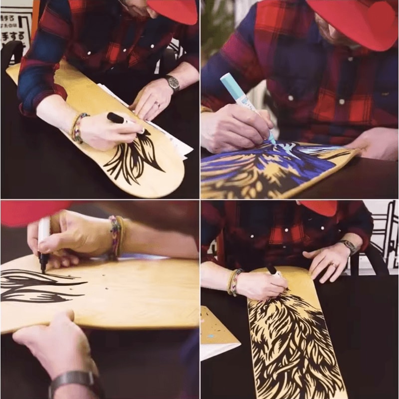 DIY Wooden Skateboard Whiteboard Blank Deck For Kids Art And Creative Play 3