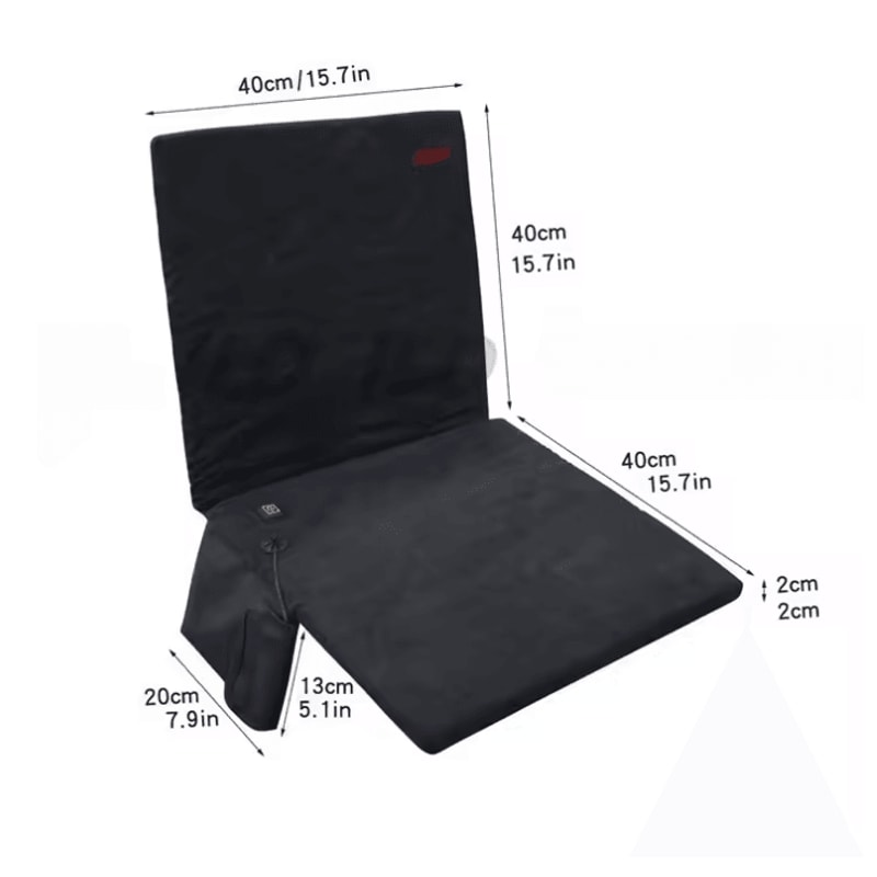 Portable Heated Stadium Seat Extra Wide Foldable Seat Cushion With Back Support 4