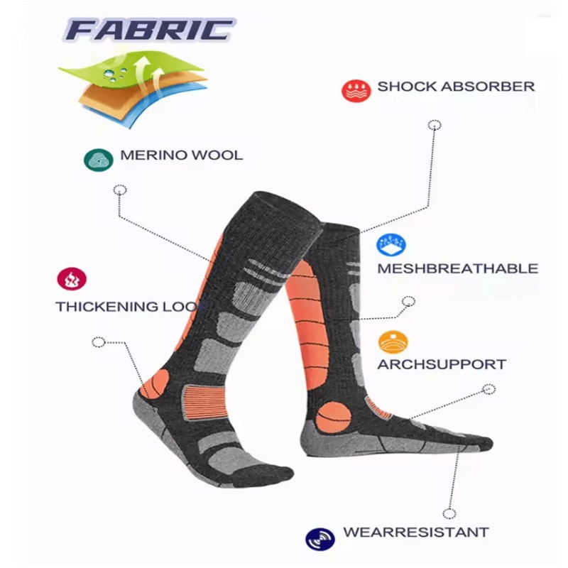 Merino Wool Thermal Compression Socks For Winter Ski Hiking And Snowboarding 2