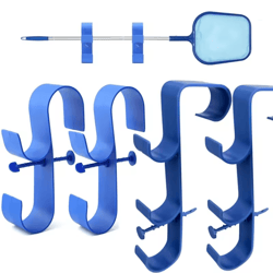 poolside leaf skimmer net holder pole hanger hooks for swimming pools