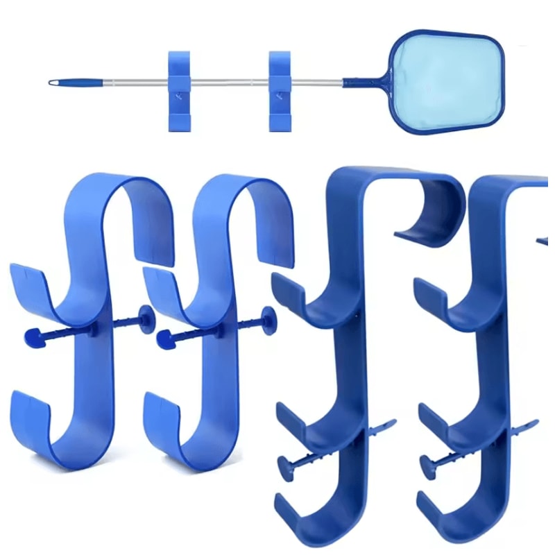 Poolside Leaf Skimmer Net Holder Pole Hanger Hooks For Swimming Pools 0