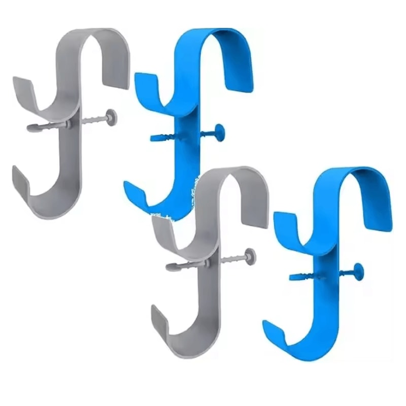 Poolside Leaf Skimmer Net Holder Pole Hanger Hooks For Swimming Pools 8