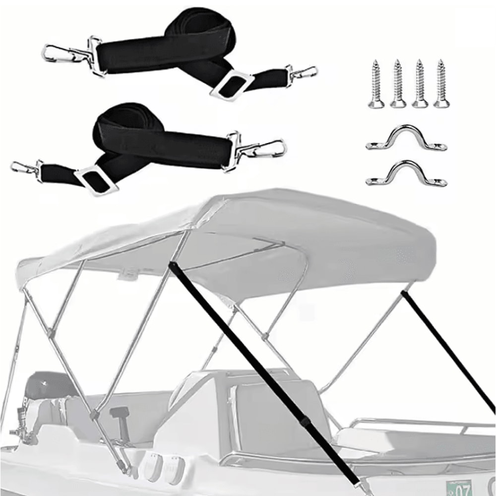 Adjustable Bimini Boat Awning Straps Marine Canopy Tie Down Set 0