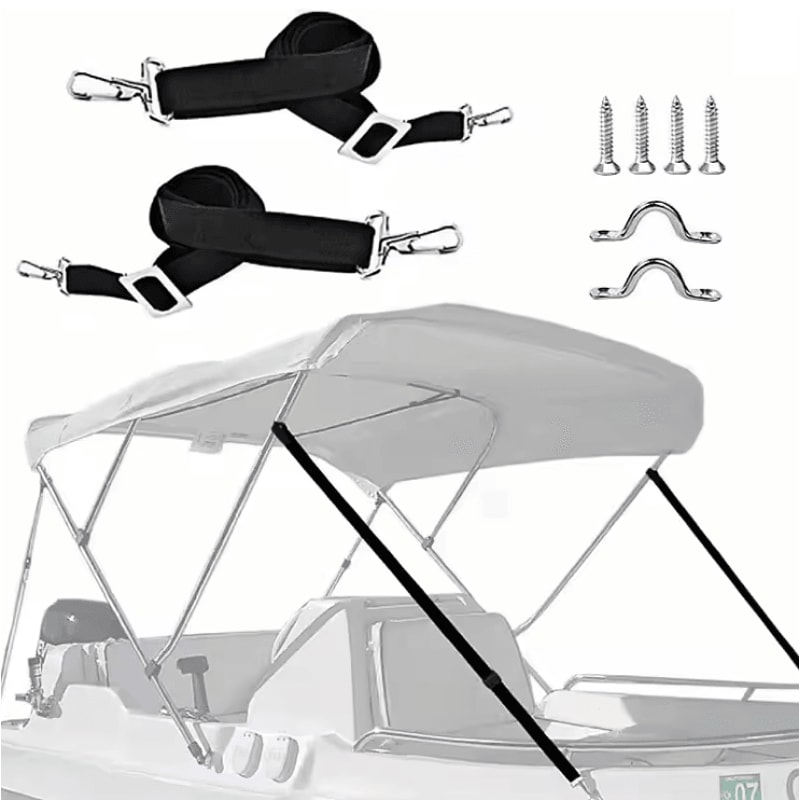 Adjustable Bimini Boat Awning Straps Marine Canopy Tie Down Set 0