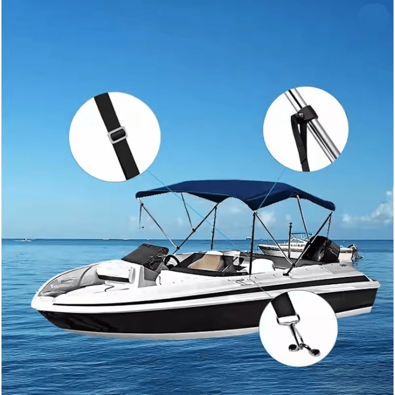 Adjustable Bimini Boat Awning Straps Marine Canopy Tie Down Set 1