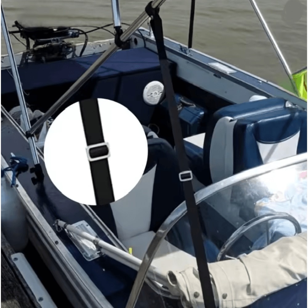 Adjustable Bimini Boat Awning Straps Marine Canopy Tie Down Set 2