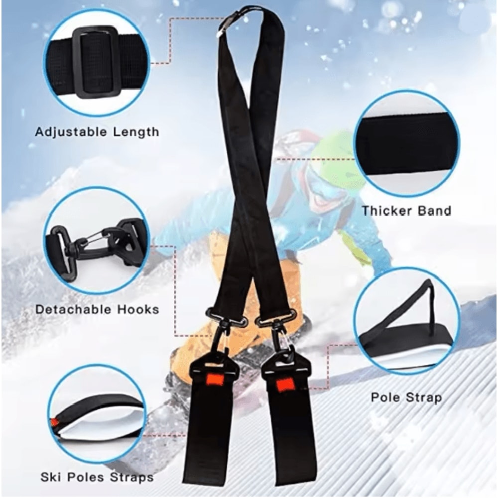 Adjustable Ski Shoulder Carry Strap For Skis Snowboard And Boots 1