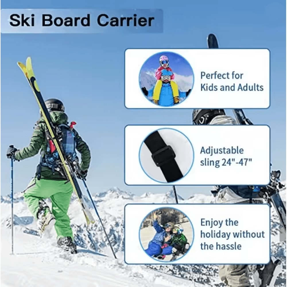 Adjustable Ski Shoulder Carry Strap For Skis Snowboard And Boots 3