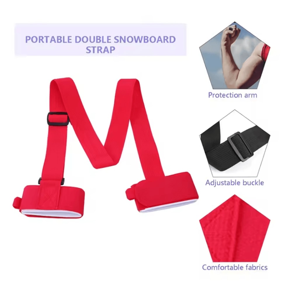 Adjustable Ski Pole Carry Strap Shoulder And Hand Carrier For Skiing 1