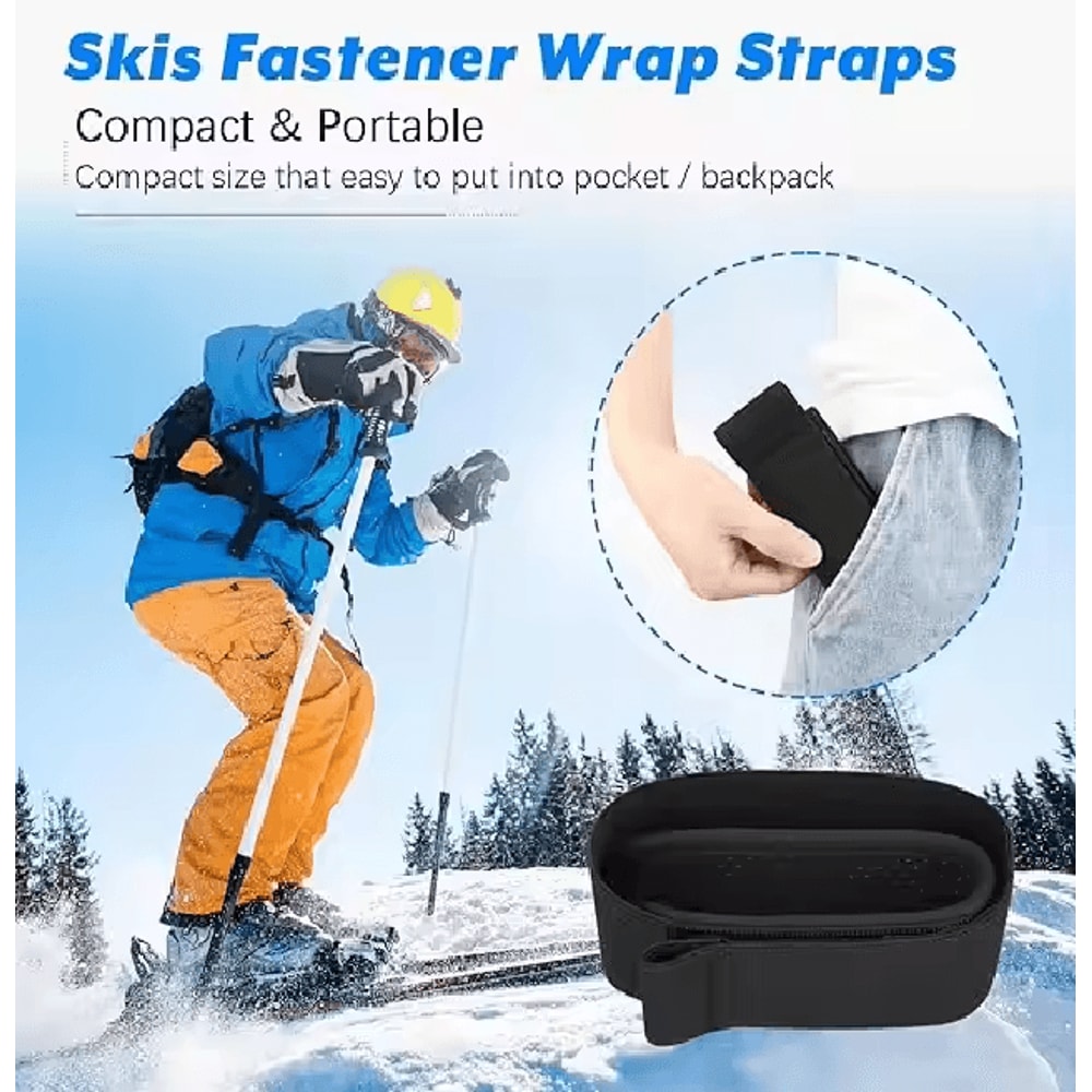 Adjustable Ski Fastener Straps With Protective Pads For Carrying Skis 0