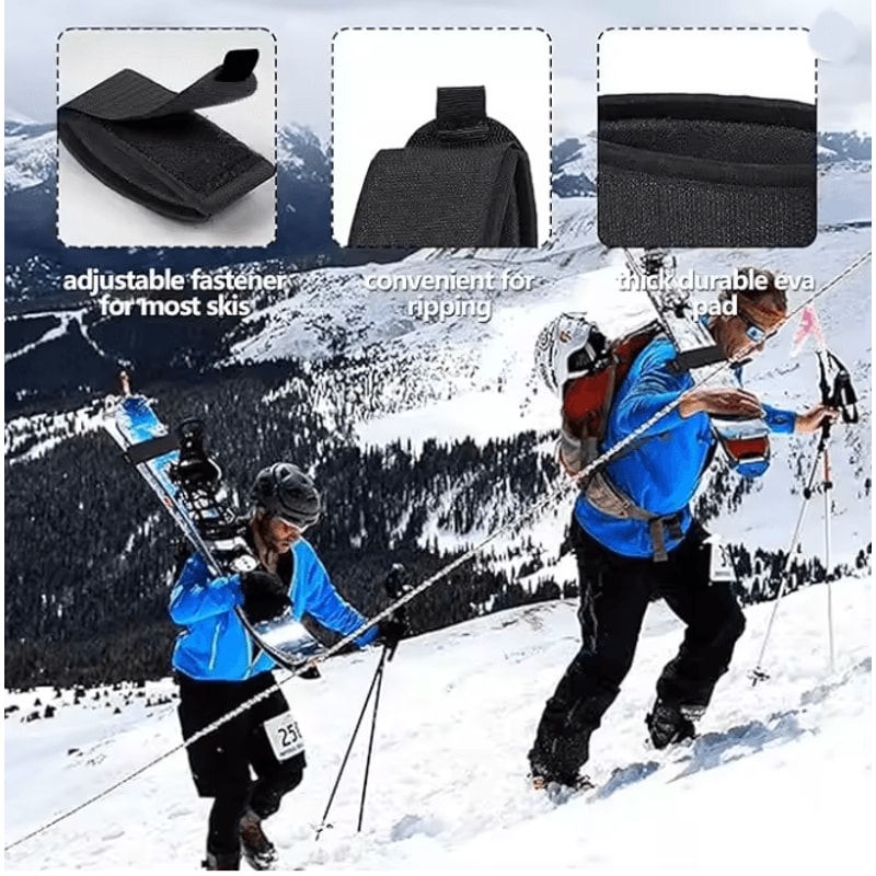 Adjustable Ski Fastener Straps With Protective Pads For Carrying Skis 3