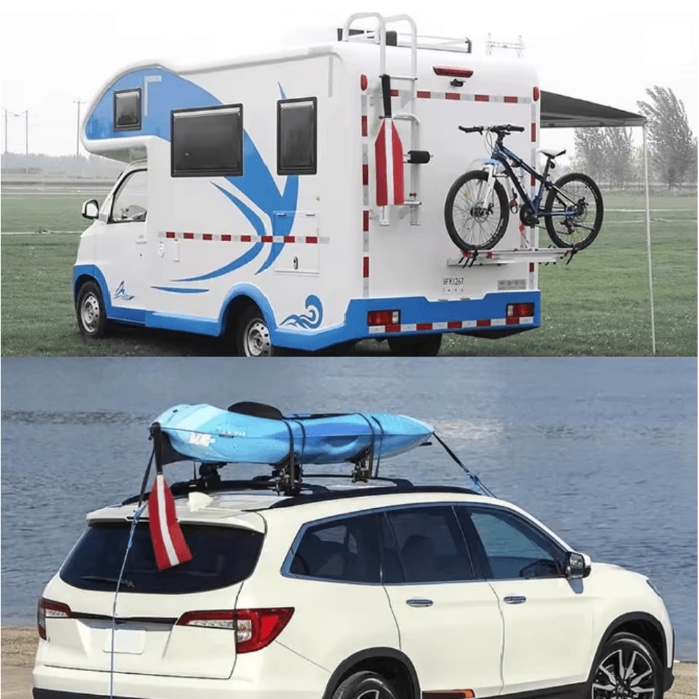 Kayak Safety Flag High Visibility Reflective Warning Flag For Canoe And Boat 1