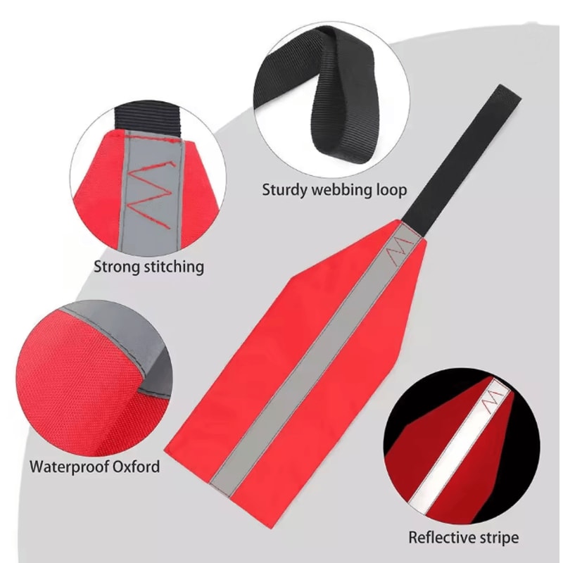 Kayak Safety Flag High Visibility Reflective Warning Flag For Canoe And Boat 2