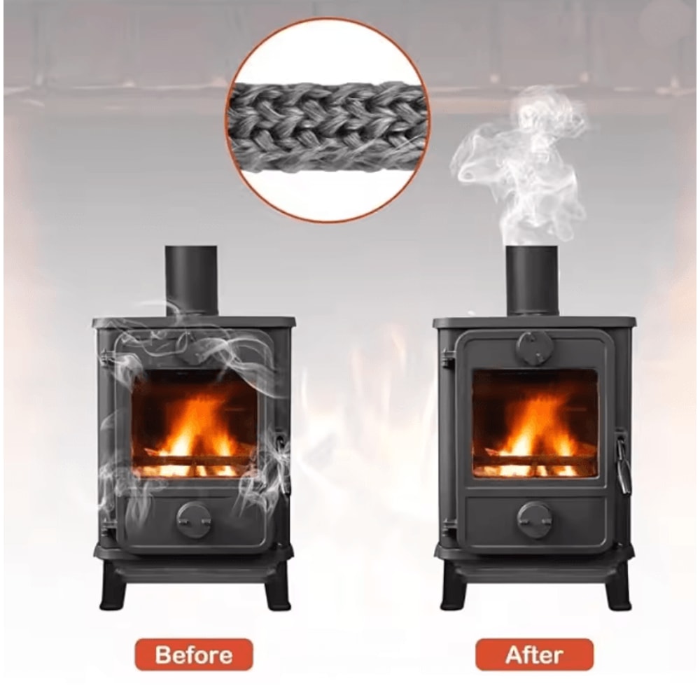 Heat Resistant Wood Stove Door Gasket Fiberglass Fireplace Seal Tape 1