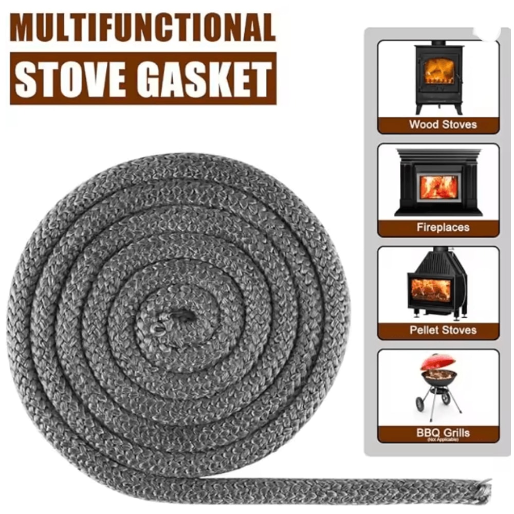 Heat Resistant Wood Stove Door Gasket Fiberglass Fireplace Seal Tape 2