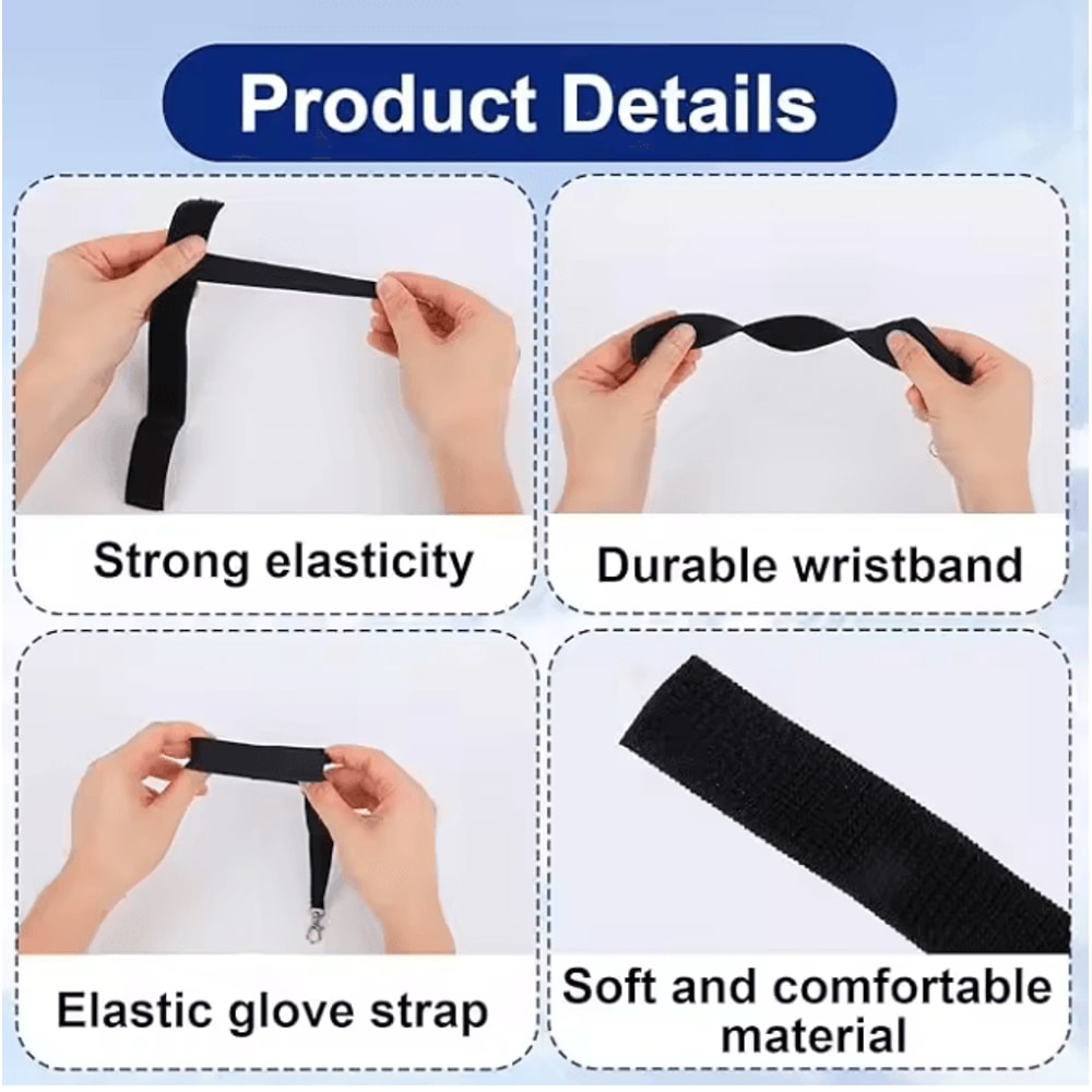 Ski Glove Leash Safety Straps Elastic Anti Lost Glove Straps Set Of 4 0