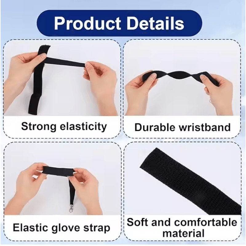 Ski Glove Leash Safety Straps Elastic Anti Lost Glove Straps Set Of 4 0