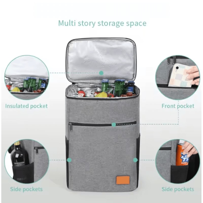 26L Insulated Cooler Backpack Leakproof Thermal Picnic Bag 1
