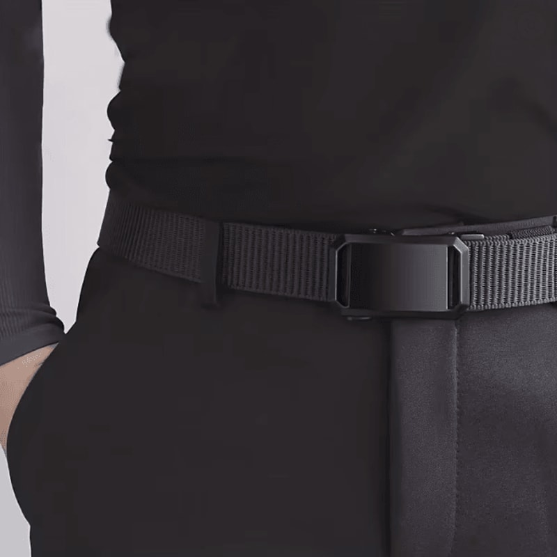 Automatic Buckle Tactical Canvas Belt For Men Outdoor And Workwearb 1