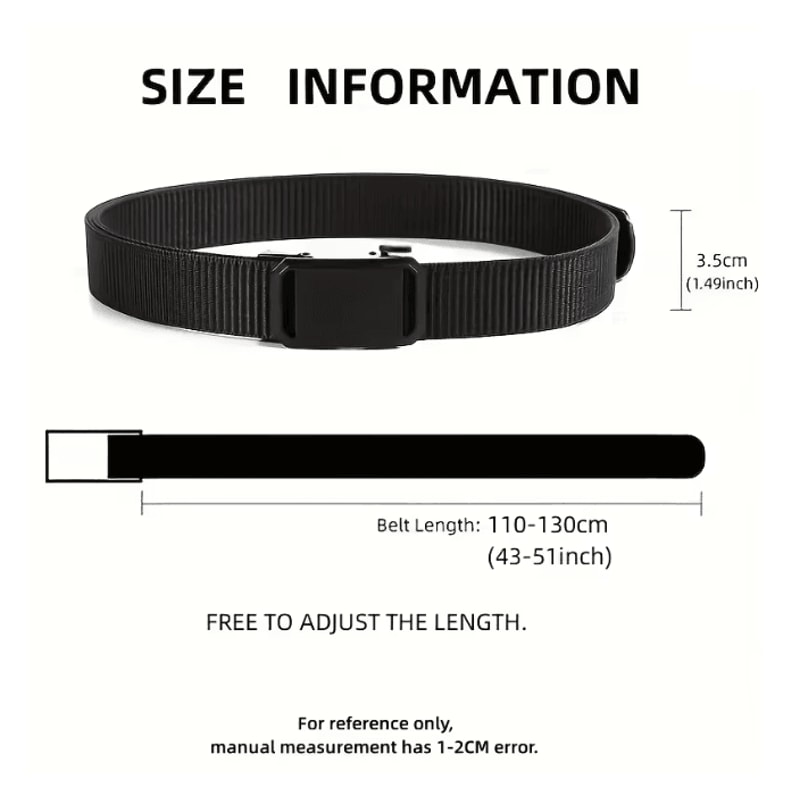 Automatic Buckle Tactical Canvas Belt For Men Outdoor And Workwearb 2