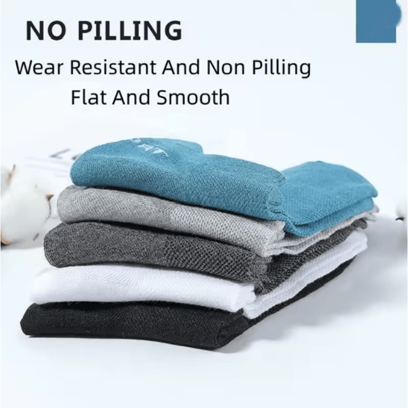 Mens Breathable Cotton Ankle Socks Lightweight Athletic Socks 5 Pair Set 2