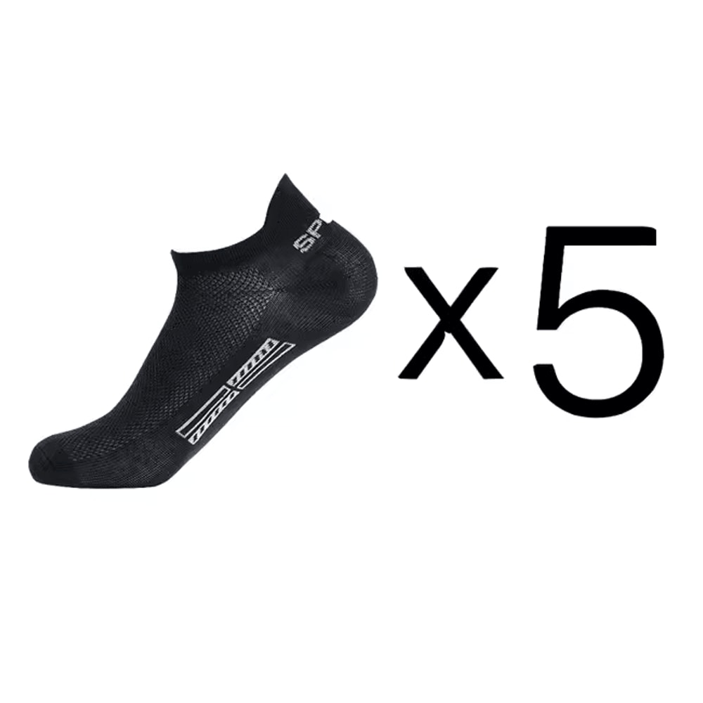 Mens Breathable Cotton Ankle Socks Lightweight Athletic Socks 5 Pair Set 5