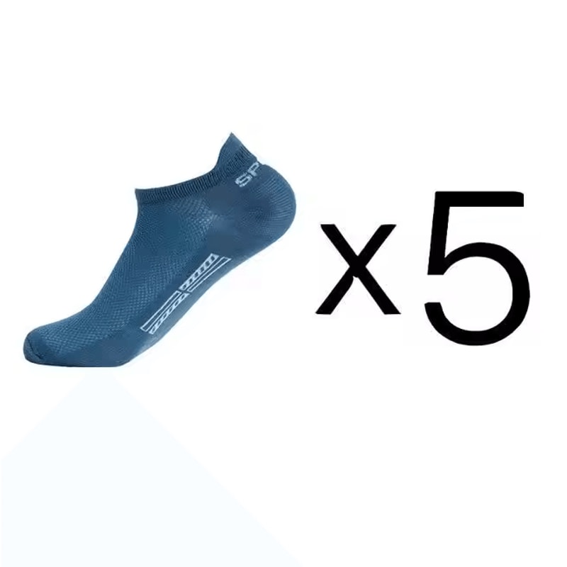 Mens Breathable Cotton Ankle Socks Lightweight Athletic Socks 5 Pair Set 6