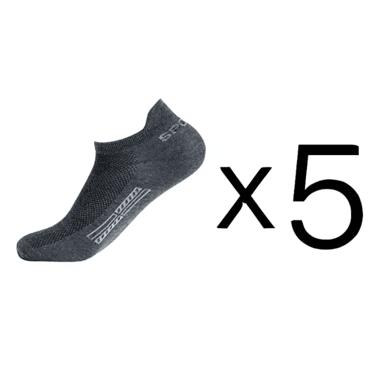 Mens Breathable Cotton Ankle Socks Lightweight Athletic Socks 5 Pair Set 7