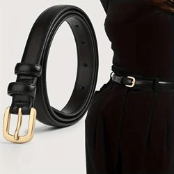 mens casual leather belt set classic needle buckle double loop