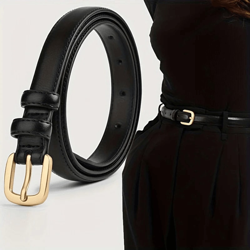 Mens Casual Leather Belt Set Classic Needle Buckle Double Loop 0