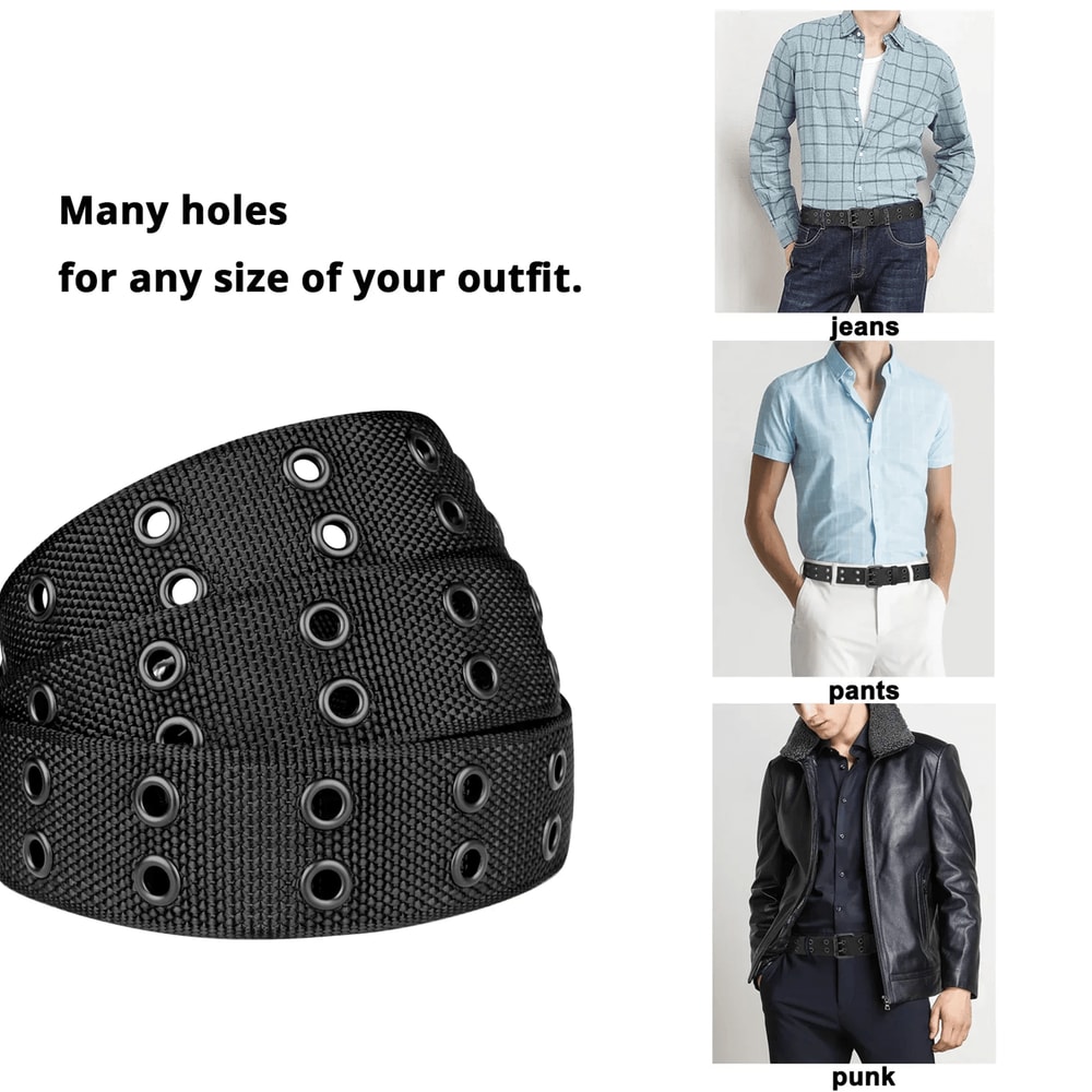 Mens Breathable Nylon Belt Lightweight Pin Buckle Outdoor Casual 2