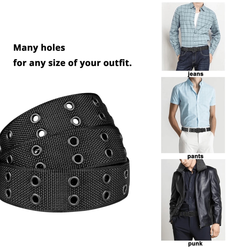 Mens Breathable Nylon Belt Lightweight Pin Buckle Outdoor Casual 2