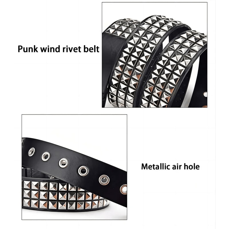 Unisex Punk Rivet Belt Heavy Metal Rock Style 2