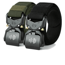 mens outdoor elastic work belt quick release buckle