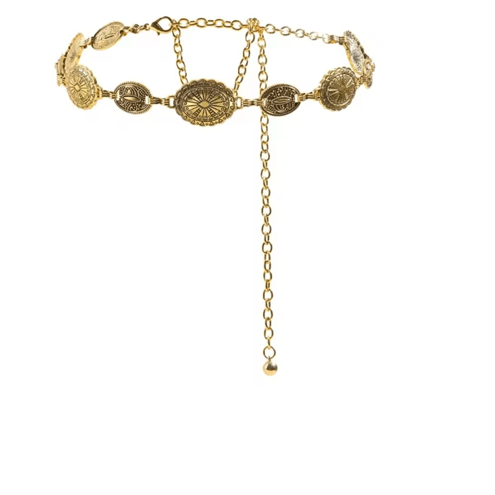 Retro Womens Metal Waist Chain Circle Link Belt 2