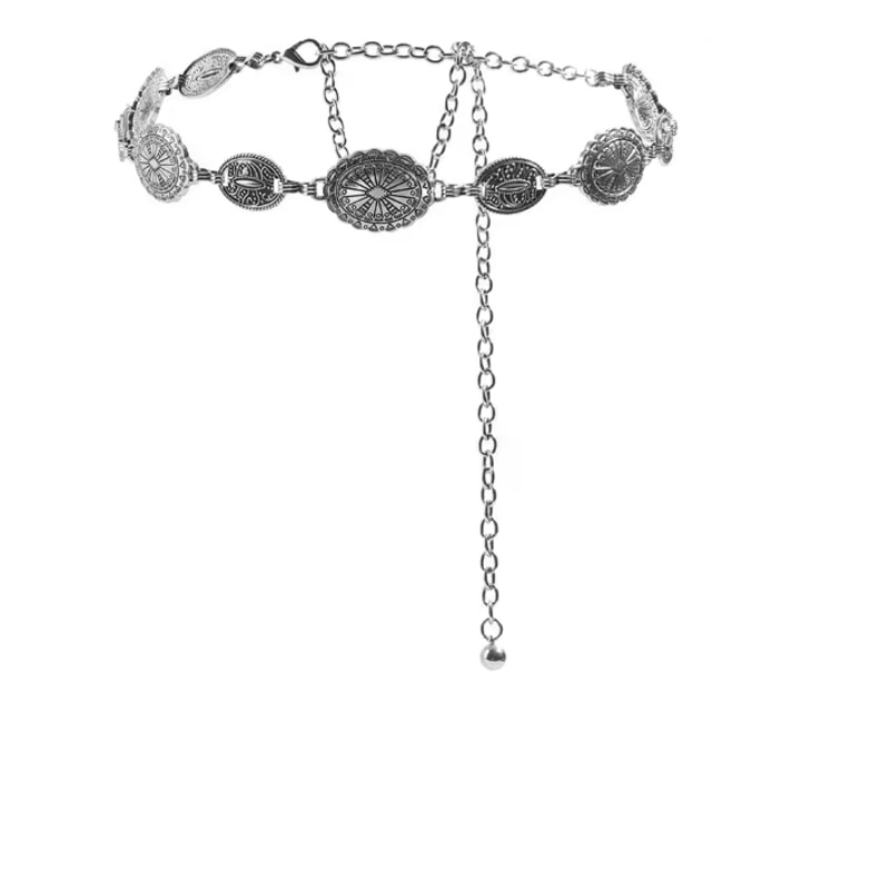 Retro Womens Metal Waist Chain Circle Link Belt 3