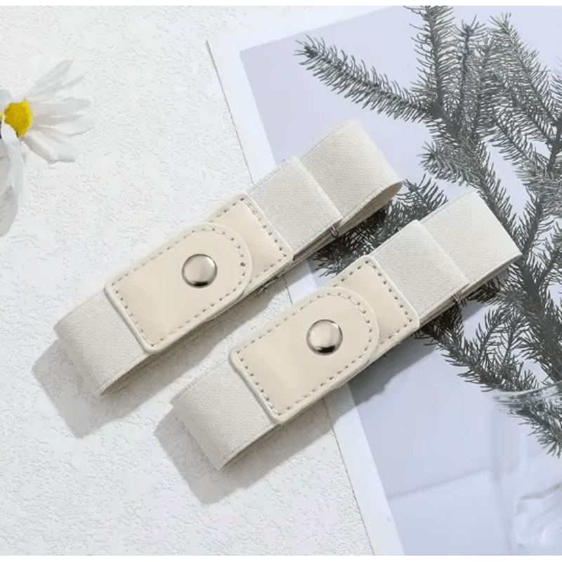 Unisex No Buckle Elastic Stretch Belt Set Adjustable Invisible Fit 3