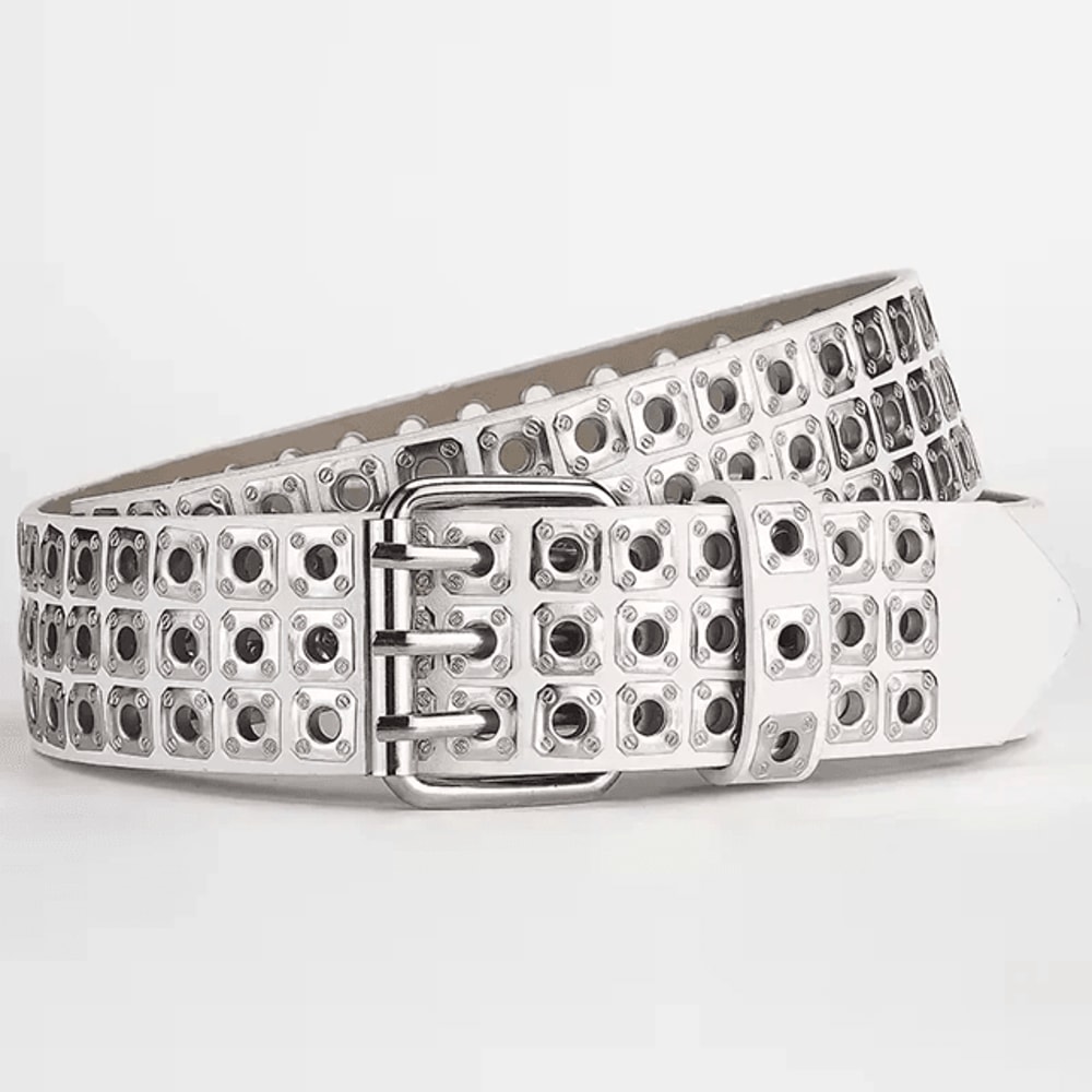 Unisex Punk Studded Street Belt Square Bead Design 4