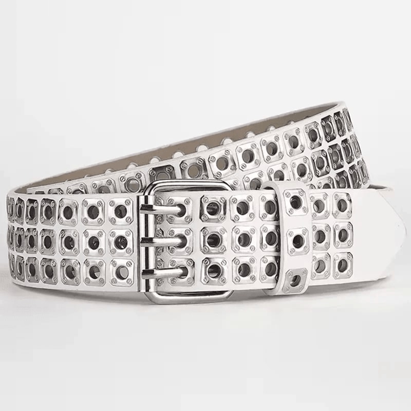 Unisex Punk Studded Street Belt Square Bead Design 4
