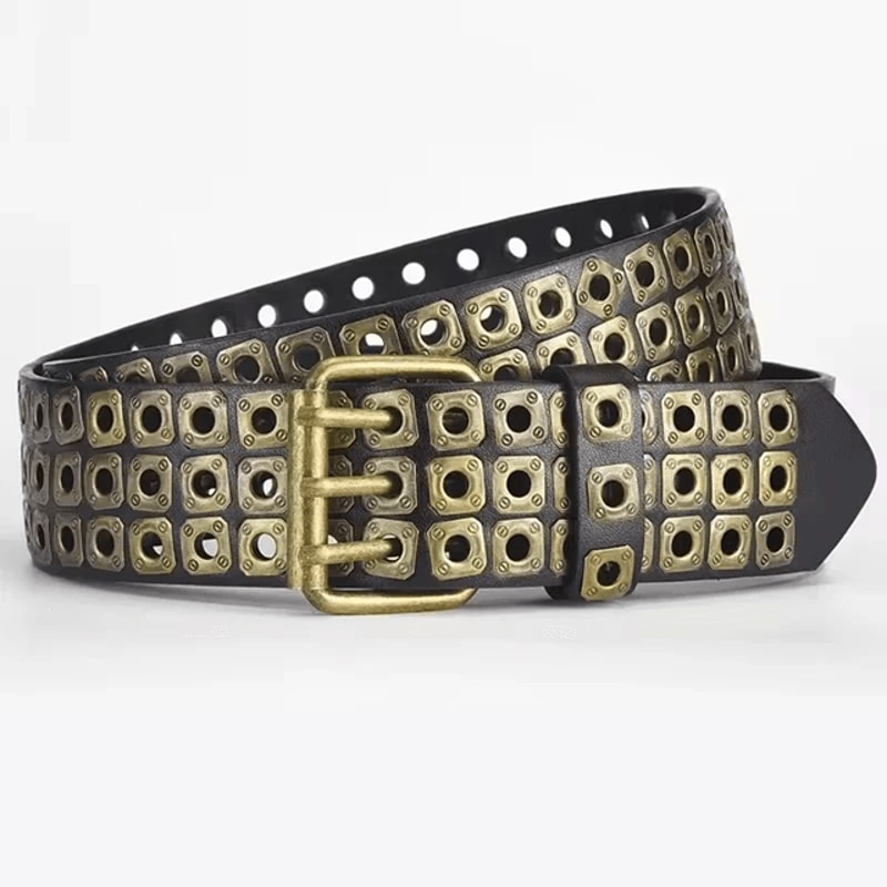 Unisex Punk Studded Street Belt Square Bead Design 6