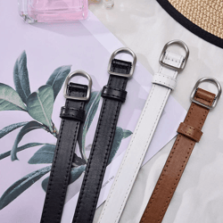 unisex perforated pu leather casual belt for jeans