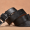 Mens Business Casual Leather Belt Smooth Buckle 0