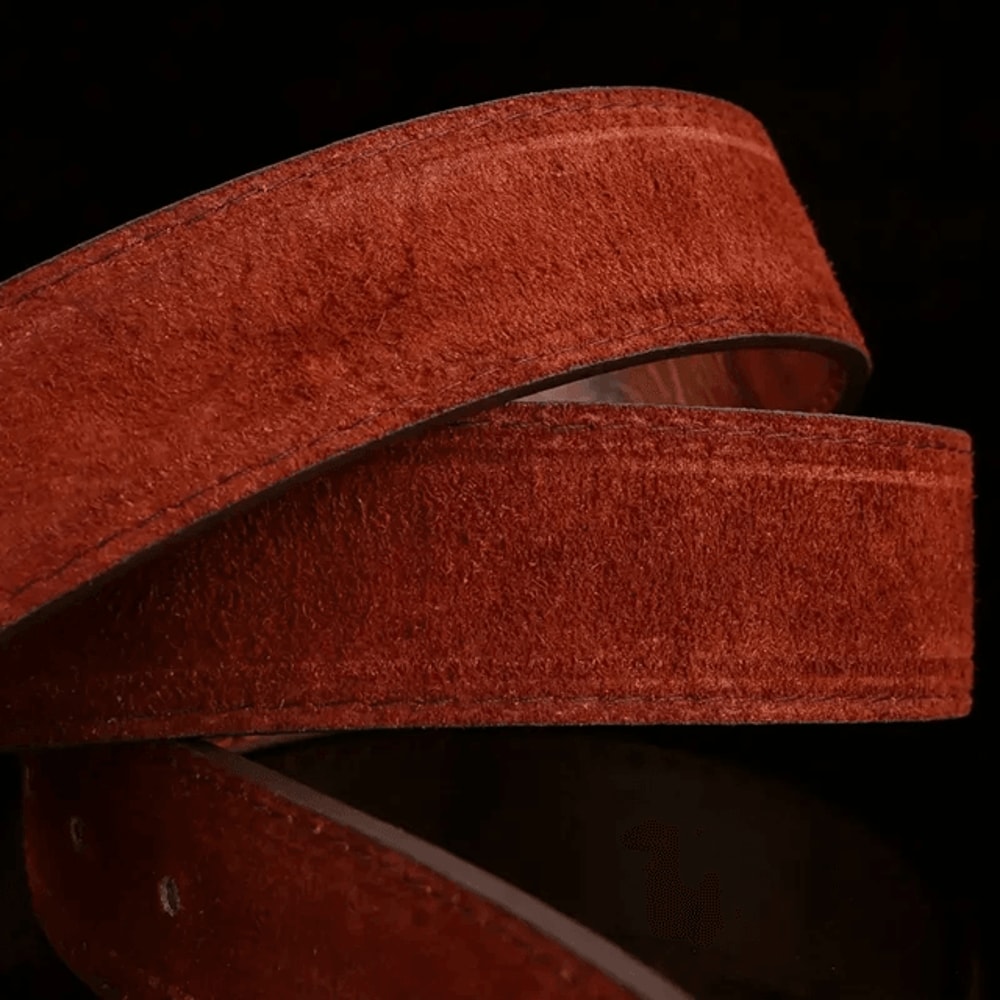 Mens Business Casual Leather Belt Smooth Buckle 1